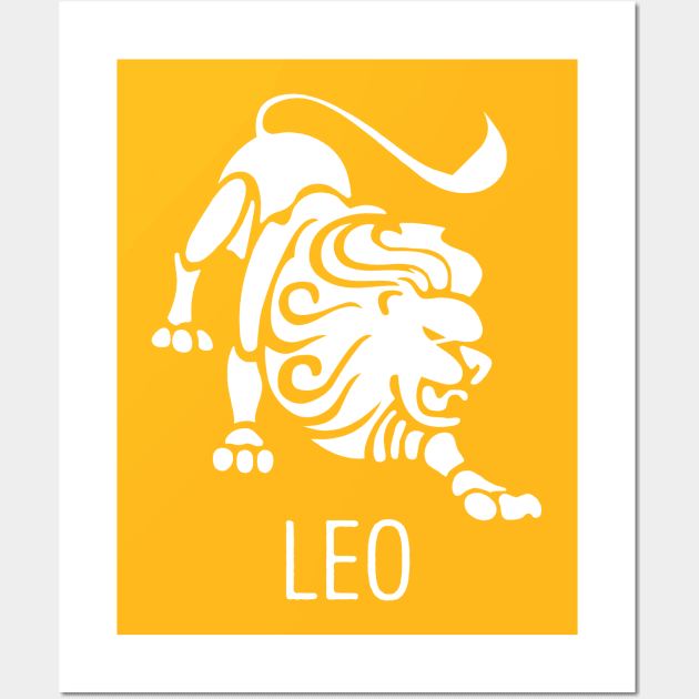 Astrological Zodiac Tee Shirts - Leo the Lion Wall Art by Nonstop Shirts